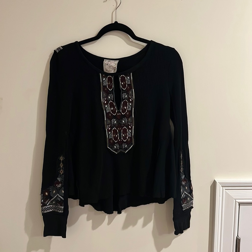 Free People Waffle Top